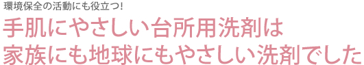 環境保全の活動にも役立つ！手肌にやさしい台所用洗剤は家族にも地球にもやさしい洗剤でした