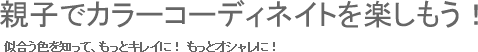 親子でカラーコーディネイトを楽しもう！