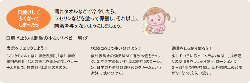 日焼け止めは刺激の少ない「ベビー用」を