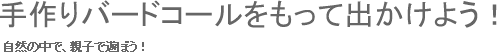 手作りバードコールをもって出かけよう！　