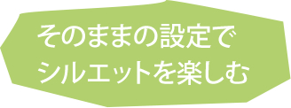 そのままの設定でシルエットを楽しむ