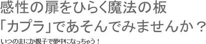 感性の扉をひらく魔法の板「カプラ」であそんでみませんか？