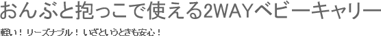 おんぶと抱っこで使える2WAYベビーキャリー