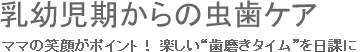 乳幼児期からの虫歯ケア