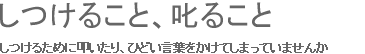 しつけること、叱ること