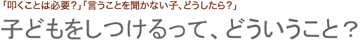 子どもをしつけるって、どういうこと？