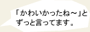 「かわいかったね〜」とずっと言ってます。