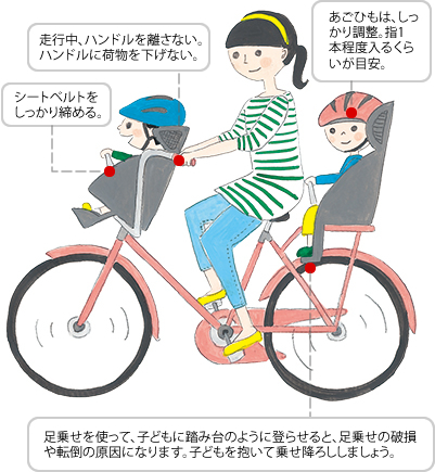 イラストとクイズでチェック 子ども乗せ自転車の正しい乗り方 選び方 育児情報誌 Miku ミク