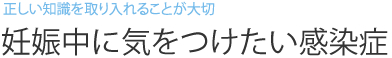 正しい知識を取り入れることが大切  妊娠中に気をつけたい感染症