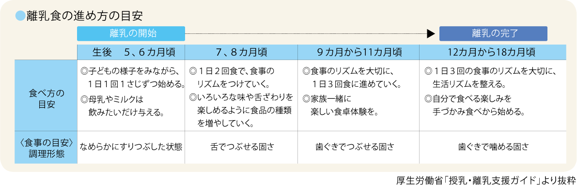 離乳食の進め方の目安