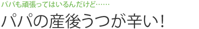 パパも頑張ってはいるんだけど……  パパの産後うつが辛い！