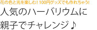 花の色と光を楽しむ！ 100円グッズでも作れちゃう！　人気のハーバリウムに親子でチャレンジ♪